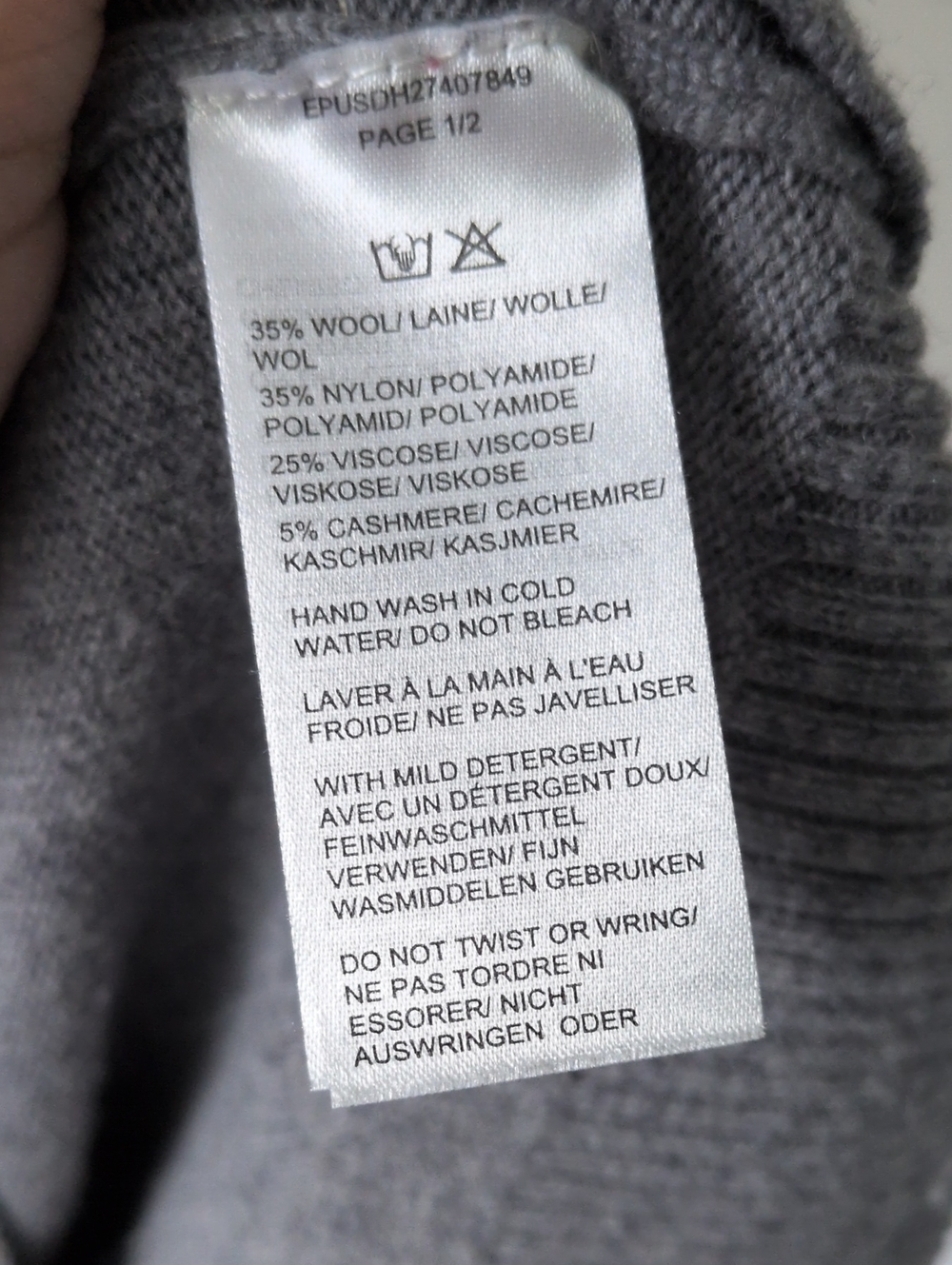 Saks Fifth Avenue Women's Grey Wool Cashmere Cozy Crewneck Sweater Size? - Picture 4 of 6